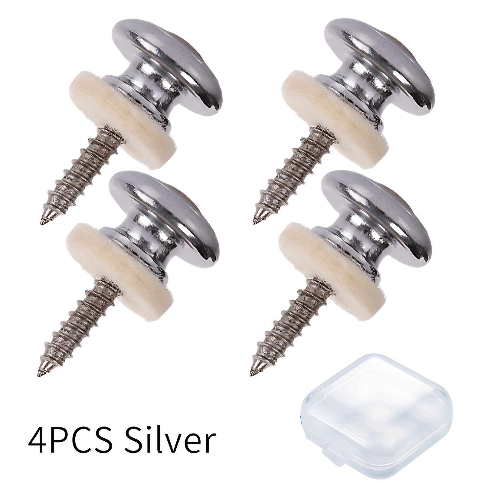 TEMU Lot de 4 épingles de sangle de guitare rembourrées de laine à tête , accessoires de guitare, boucles de sangle pour guitare folk, épingles de