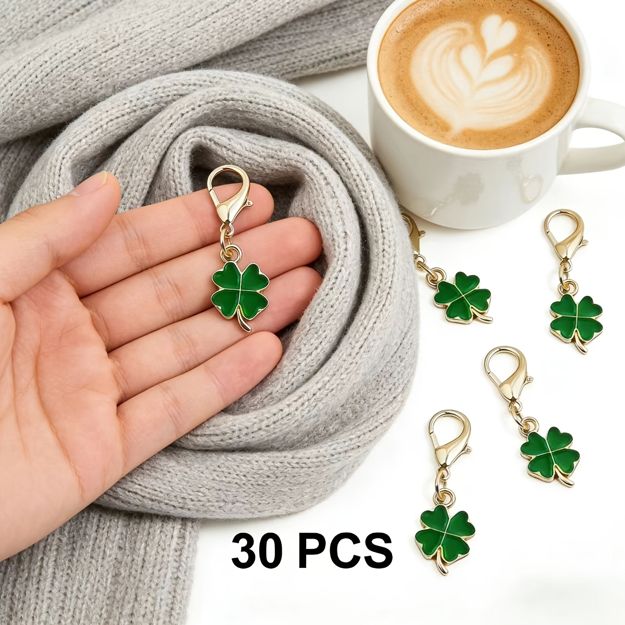 E-shop 30 Stück grüne vierblättrige Kleeblatt-Schlüsselanhänger, Muttertagsgeschenk, Ostern, 's Day, können als dekorative Anhänger für