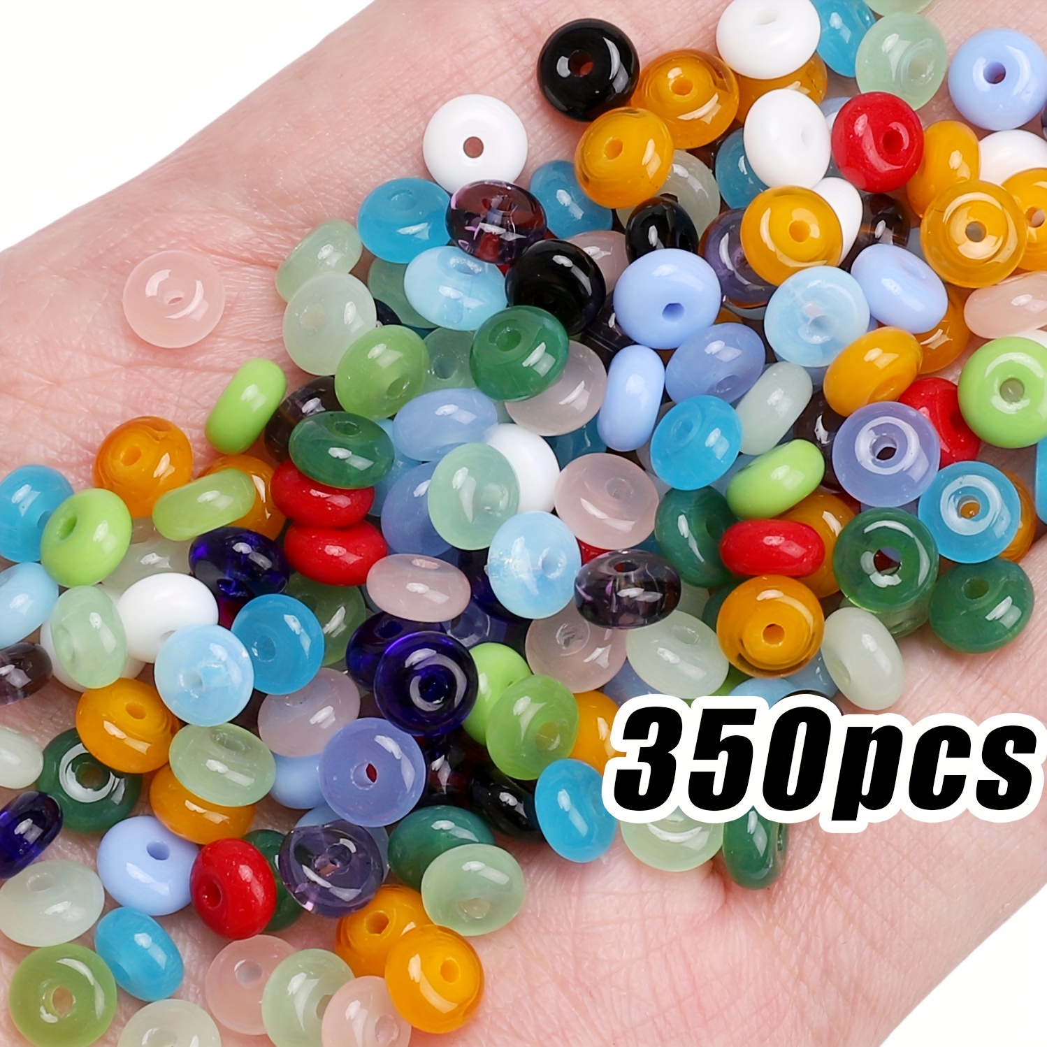 Image of 116-350pcs Beadlicious Glass Seed Beads For Jewelry Making, 3x6mm Decorative Beads For Diy Bracelets, Necklaces, Phone Charms - Assorted Colors - Beading&jewelry Making,beading Kits