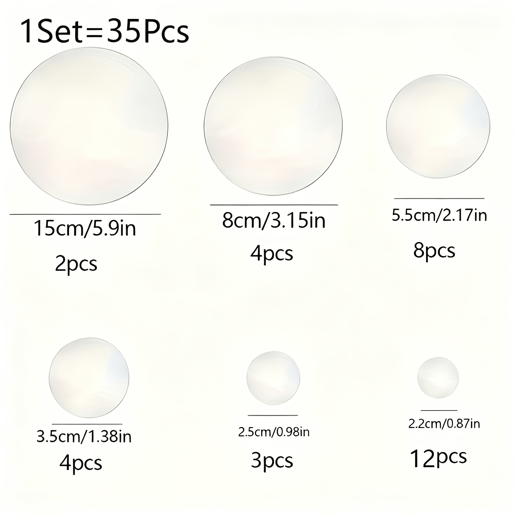 TEMU 35pcs Round Acrylic Mirror Wall Stickers For Background Wall Decoration, Suitable For Bedroom, Living Room, Office, Kitchen, Bathroom, Acrylic