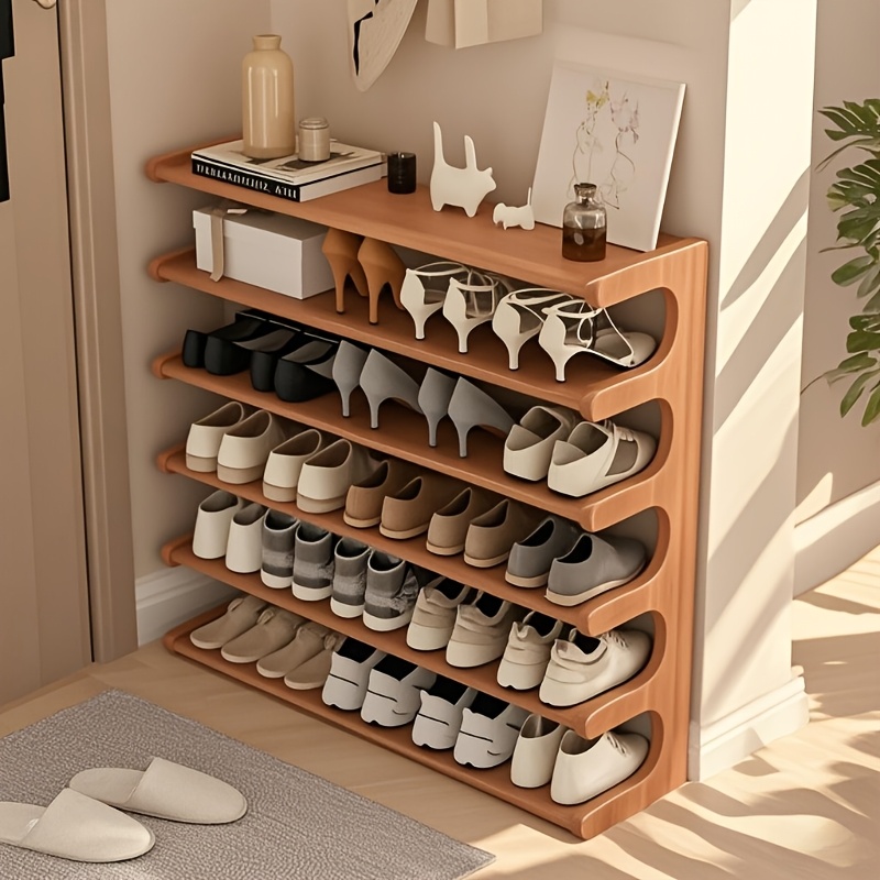 large capacity bamboo shoe rack multi tiered solid wood bamboo entryway organizer space saving storage for home dorm or doorway holds multiple shoes with super large capacity dorm storage solution freestanding shoe cabinet bamboo construction shoe storage organizer standing shelf details 0