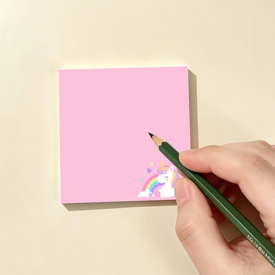 Cute Unicorn Rainbow Memo Pad, Kawaii Self-Adhesive Note Paper
