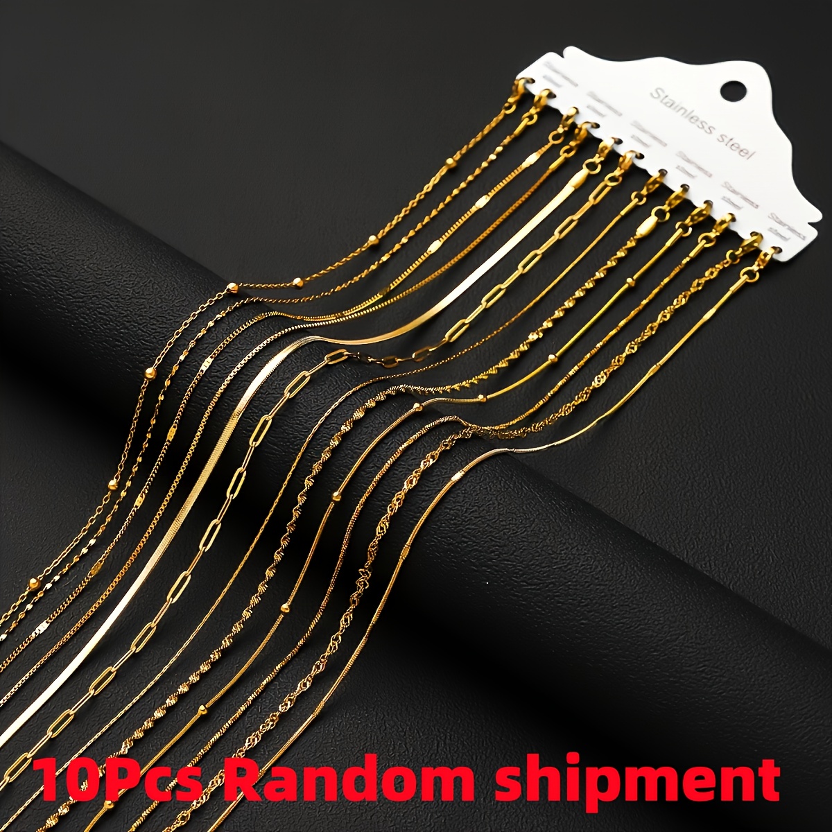 TEMU 10pcs Random Style Women's Fashion Chain Necklace, Length 44.9cm / 17.71 Inches + 2.5cm, Suitable For Daily Wear And Party Gifts