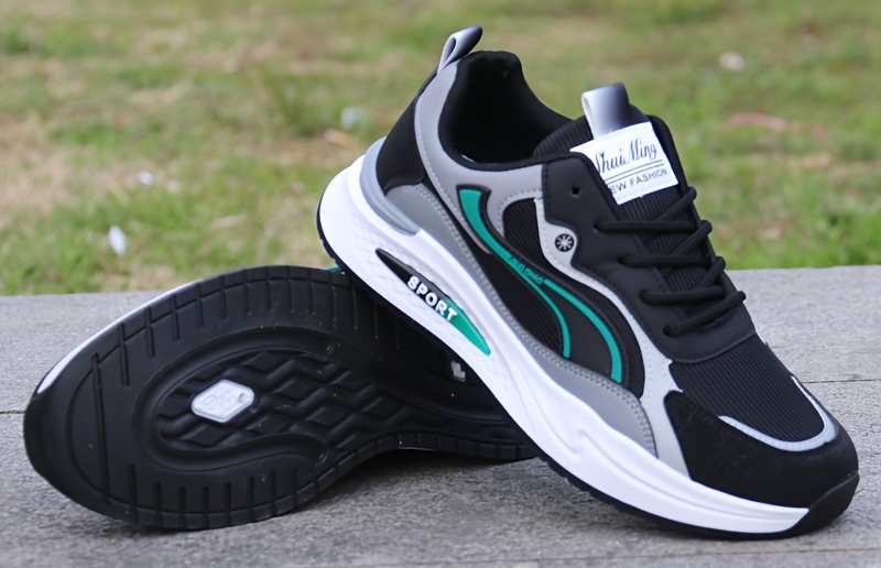 mens low top lace up sneakers outdoor jogging hiking camping comfy shoes breathable non slip   details 3