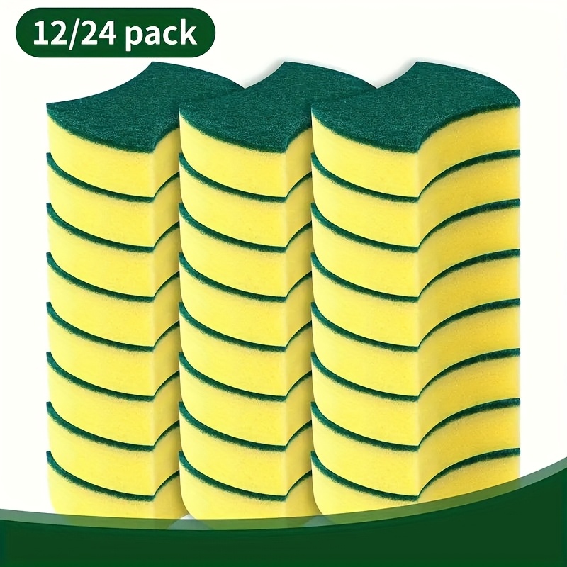 

12pcs Kitchen Cleaning Sponge, Double-sided Non-scratch Scrubbing Pad, Suitable For Dishes, Floors And Furniture, Ideal For Halloween And Christmas Gifts