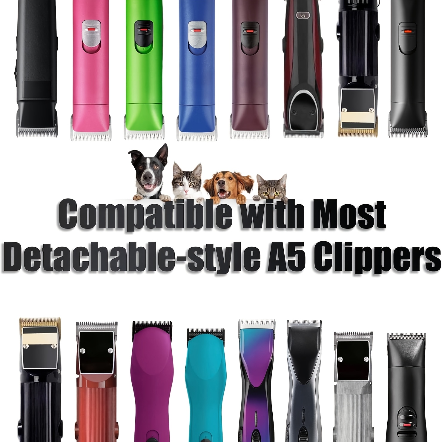 Lame en céramique amovible pour animaux de compagnie 3/4HT, compatible avec les tondeuses pour chiens et chats Andis/Oster A5, Wahl KM Series, taille 3/4 (19 mm)  6