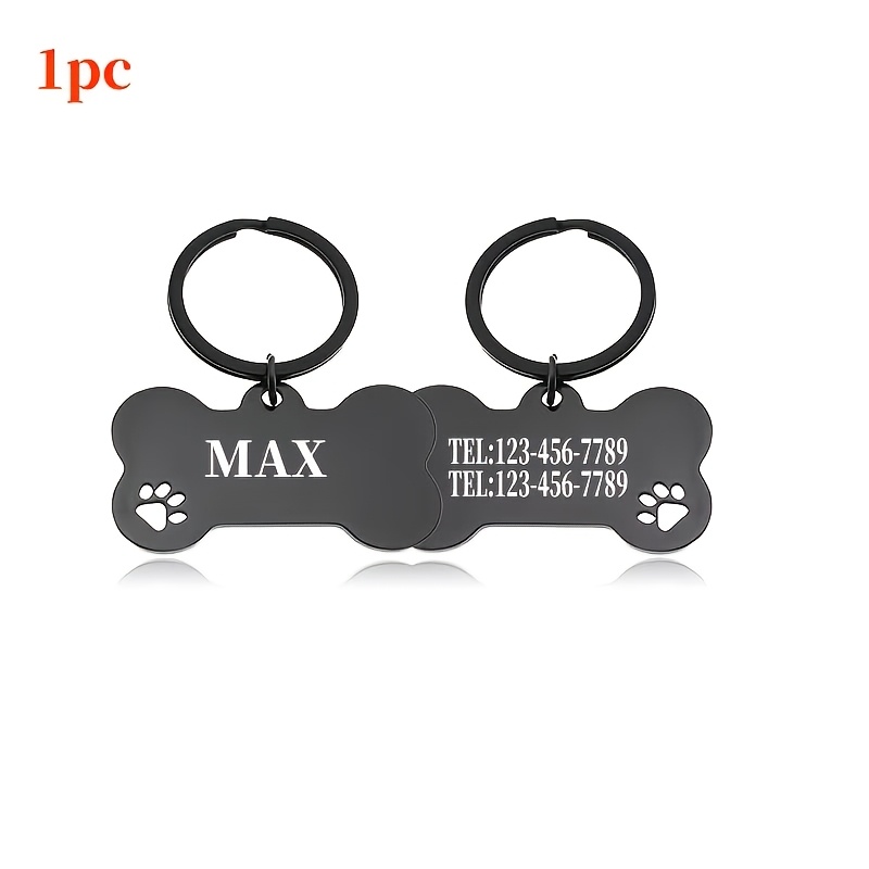 Customized Bone Dog Tag for Pets, Engraved Name Tag for Dogs and Cats