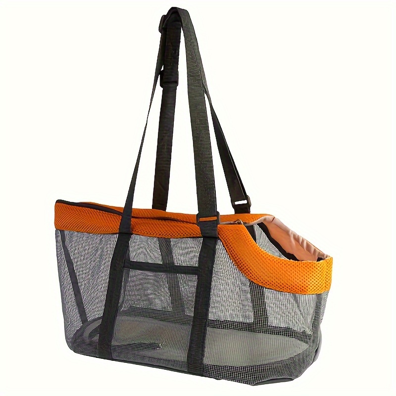Image of -piece, Option Bag, Featuring A Breathable Mesh Design For Convenient Outdoor Use. This Foldable Shoulder Bag Is Suitable For Taking Small Pets Like Dogs And Cats On Trips