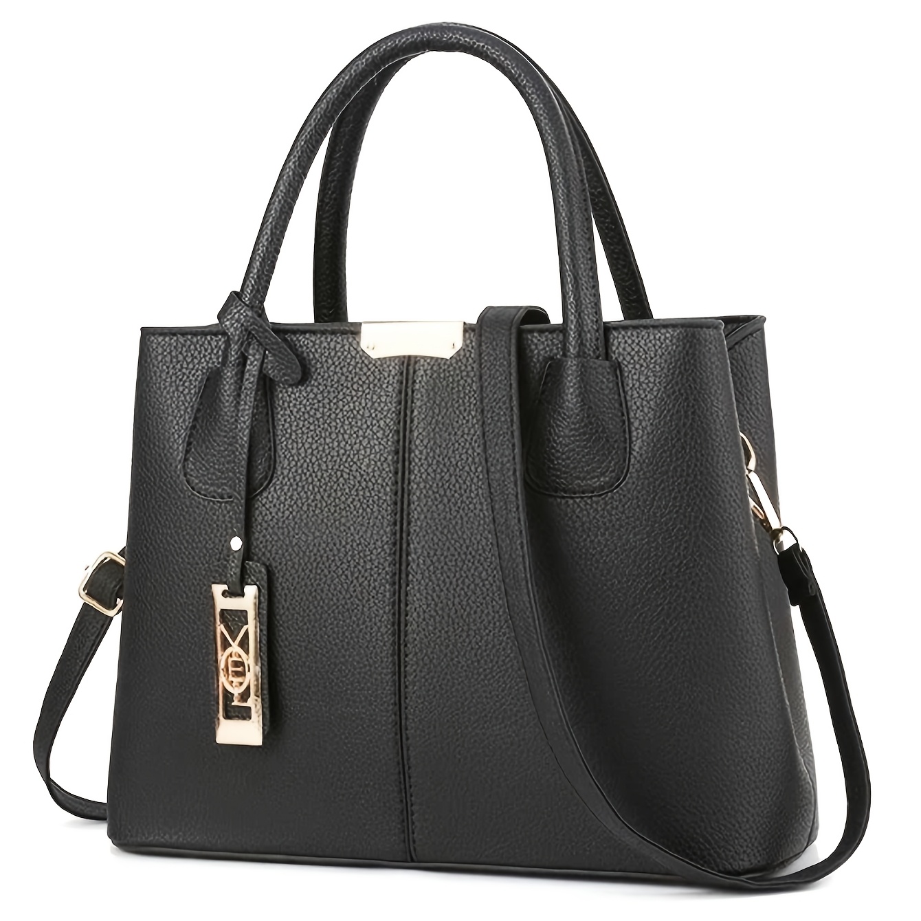 TEMU Women's Tote Bag, Faux Leather Top-handle Handbag, Large Capacity Crossbody Shoulder Bag, Casual Daily Purse For Work Office