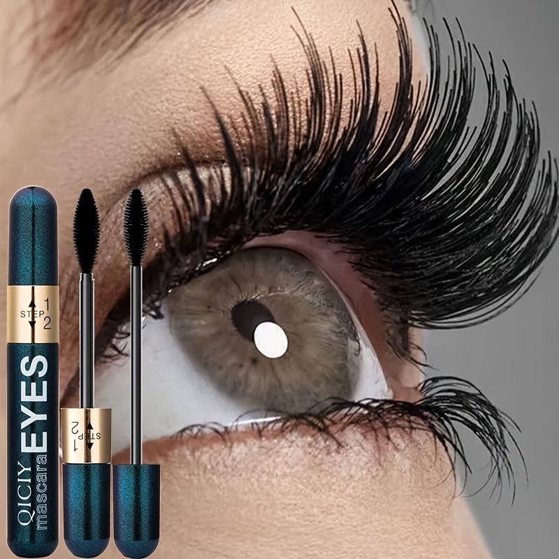 2-in-1 4D Fiber Mascara: Ultra Waterproof, Curling & Lengthening, Volumizing Black for All Skin Types, 9g/0.32oz - Perfect Gift for Women on Valentine's Day and Thanksgiving, Eye Makeup