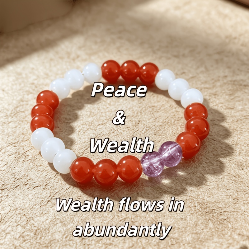 Translucent Multicolor Bead Bracelet, Casual Style