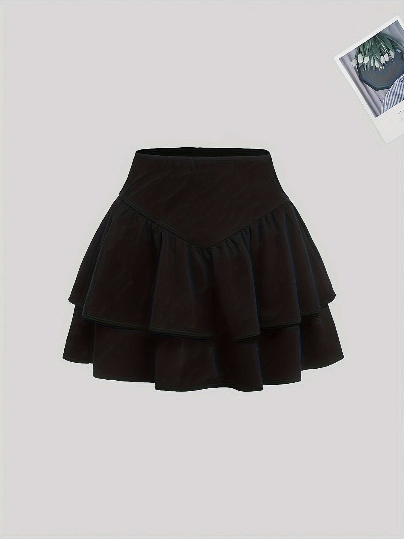 A line black ruffle skirt best sale