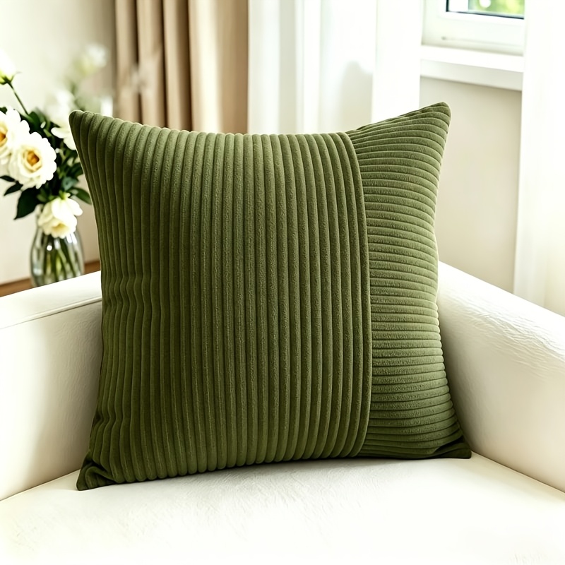 TEMU Brand New Corduroy Large Living Room Throw Pillow Cover, Cushion Cover, Clean, Soft And Comfortable, Zipper Closure, Machine Washable, Suitable