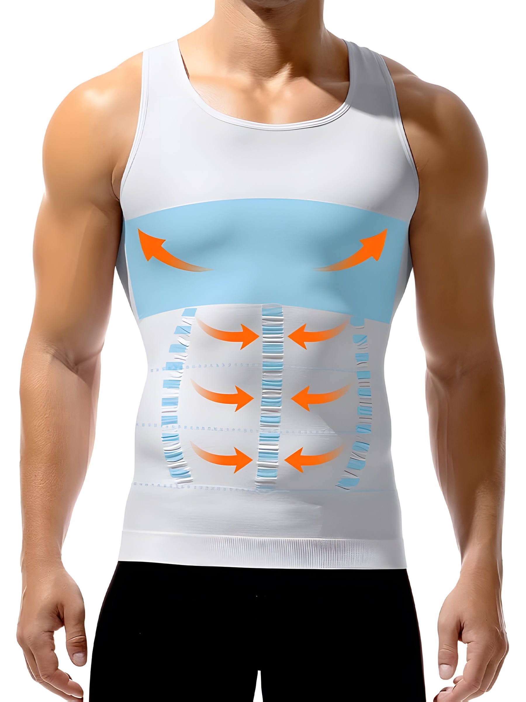 Artikelbild 4er-pack kompressionsweste herrenhemd, hergestellt aus atmungsaktivem, hochelastischem nylonmaterial,   sich dem körper an und bietet perfekte unterstützung, einfach anzuziehen und abzulegen, mit form- und rückenstütz-funktionen sowie bauchstraffungs- und straffungseffekten