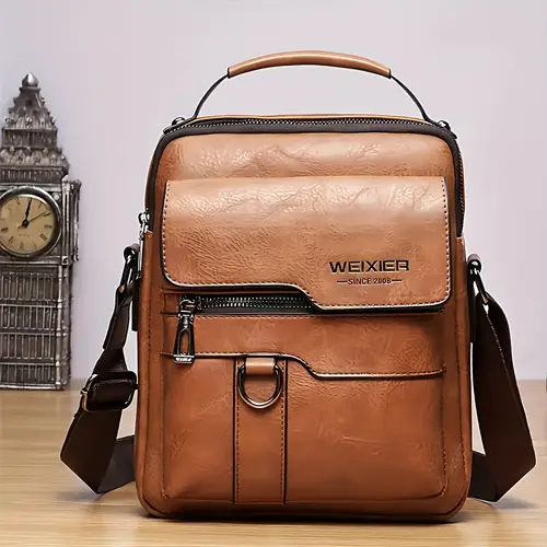 new shoulder bag messenger bag mens crossbody bag retro vertical style handheld business mens casual bag shoulder bag mens bag with multiple card slots card bag wallet mens and womens daily commuting bag