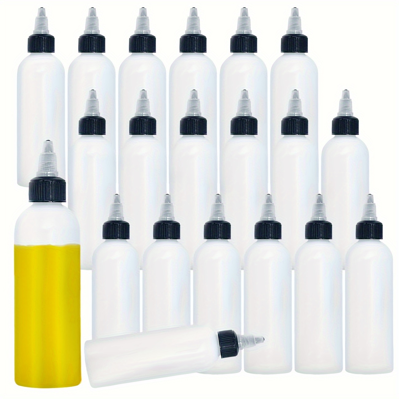 

20pcs, Squeeze Bottles, Sauce Bottles, Condiment Squeeze Bottles With Rotating Lid, Squeeze Condiment Bottles, Sauce Squeeze Bottles For Salad Bbq Baking Roasting Camping Picnic, Kitchen Utensils