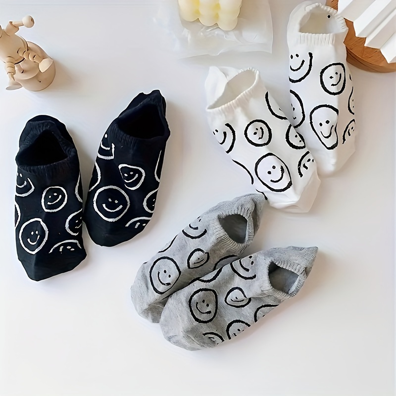 

3 paires de chaussettes basses à motif de pour femmes, en , 80 % polyester et 20 % élasthanne, invisibles pour /été, style décontracté .