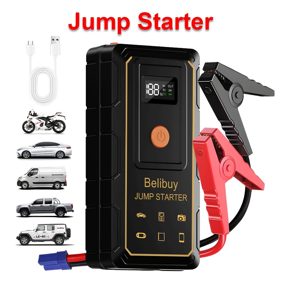 Image of Emergency , Portable Car Battery Booster, Portable Vehicle Battery Charger, Suitable For 2.64-gallon Gasoline .38-gallon Batteries, Led Emergency Light, Automotive Accessory Tool.