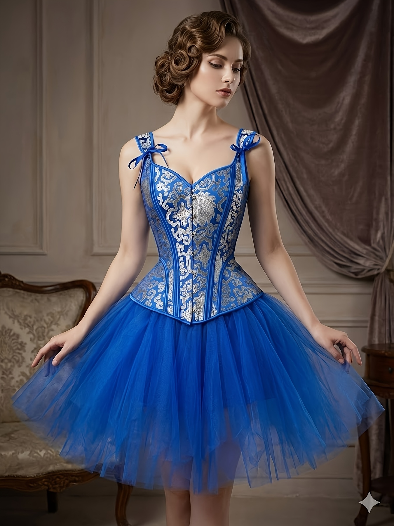 vintage jacquard corset tutu skirt fairy costume flower - Temu Austria