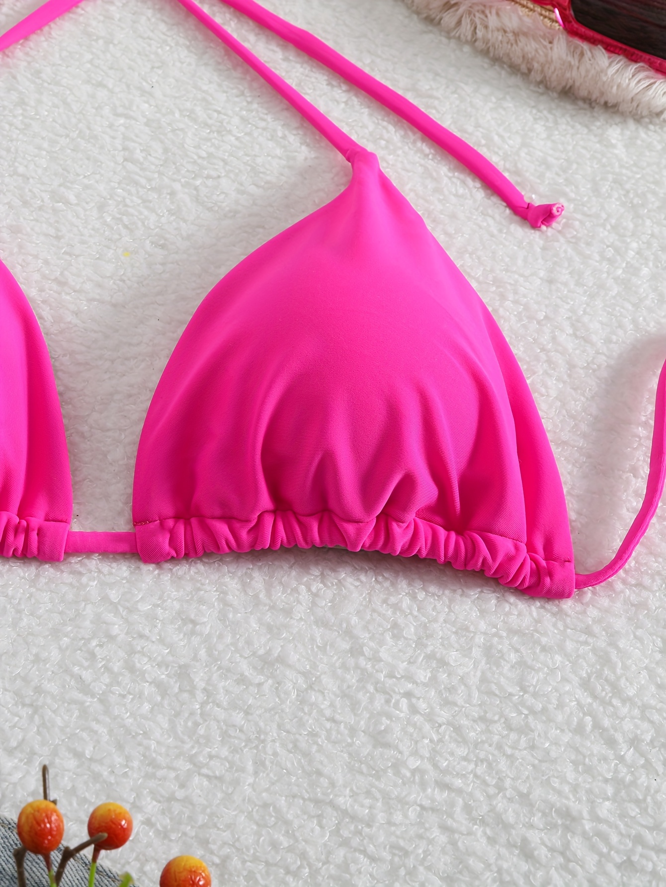 Fashionable and Sexy Double-sided Nylon Plain Color High Elastic and Comfortable Tie-string Women's Bikini Top