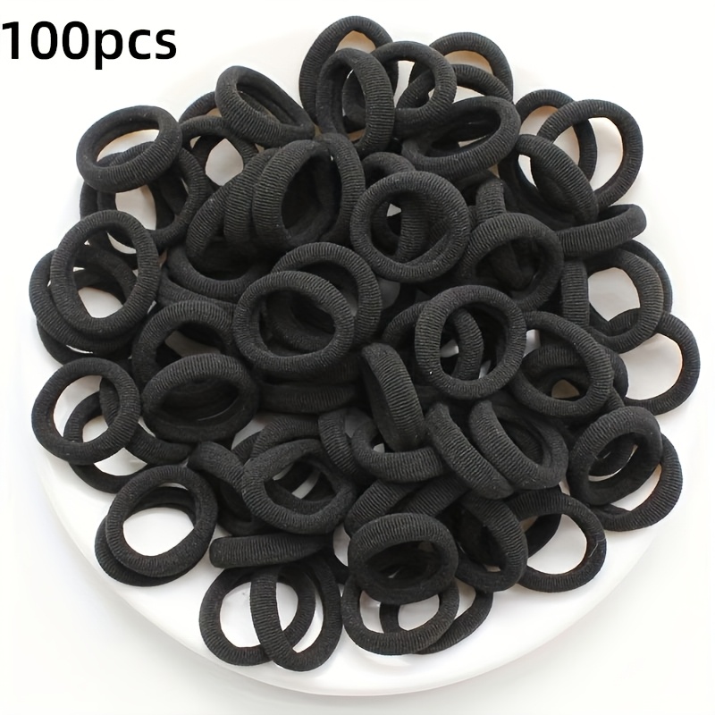 100pcs ' Vibrant Elastic Hair Ties - Durable Polyester Ponytails, Assorted , Soft And Stretchy Hair Additions, Hair Decorations
