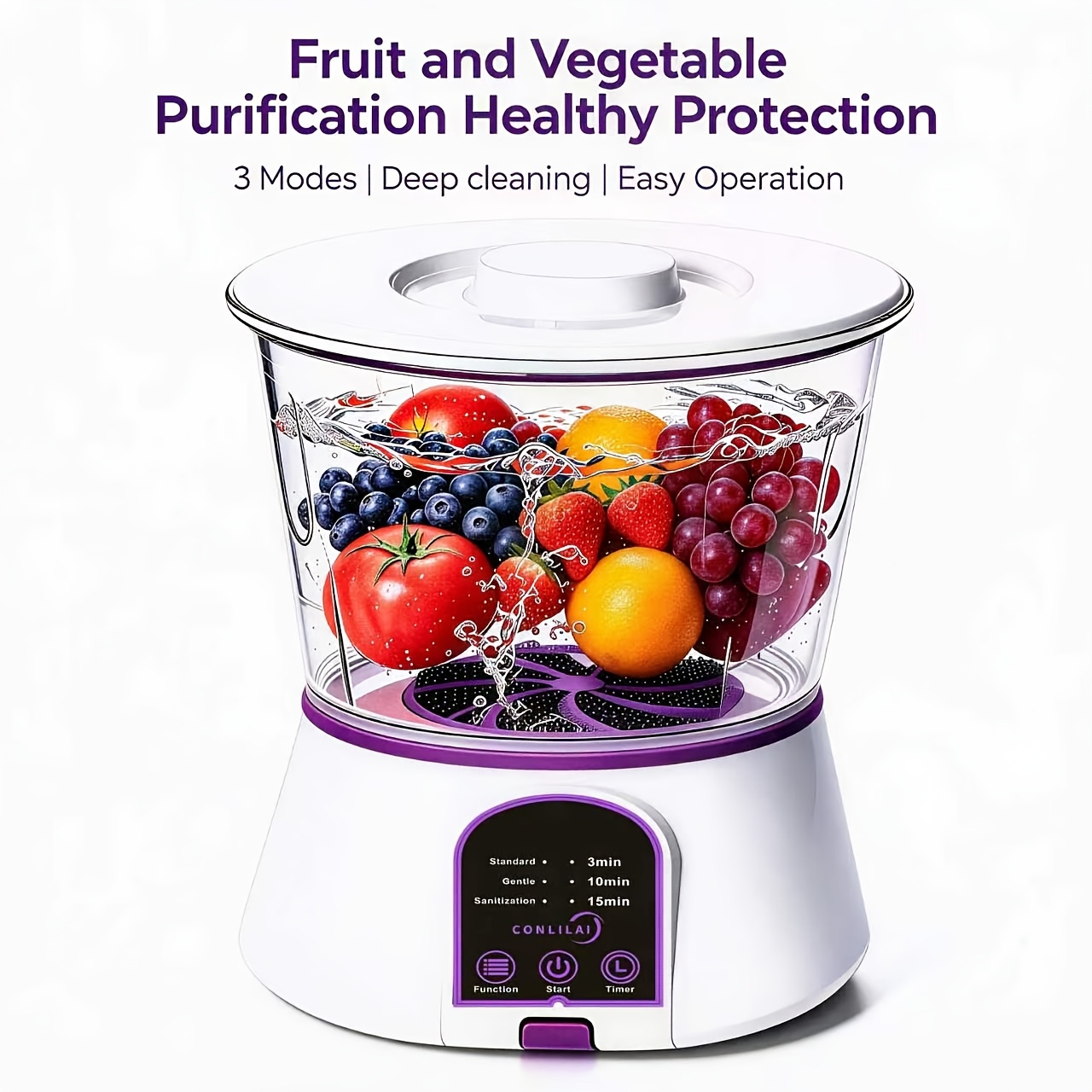 TEMU Multifunctional Fruit And Vegetable Cleaning Machine, With Large Capacity, Of Cleaning Fruits, Vegetables And Meats. Suitable For Outdoor Use,