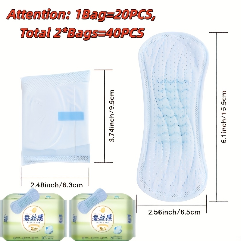 Image of 2 Packs 40 Pads 155mm Panty Liners Women Period Pads Daily Ultra Thin Breathable Soft Comfortable Care Pantyliner