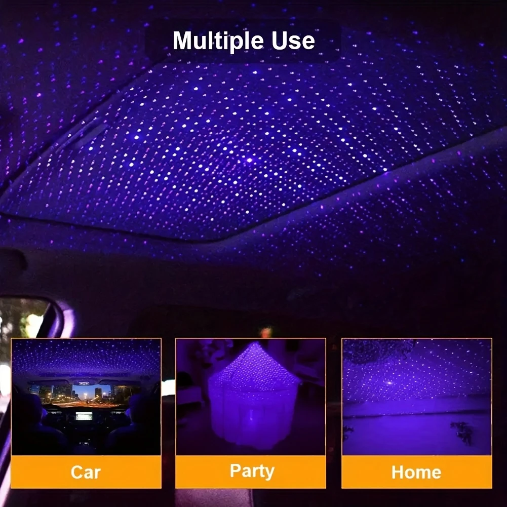car car usb starry sky light roof interior light details 4