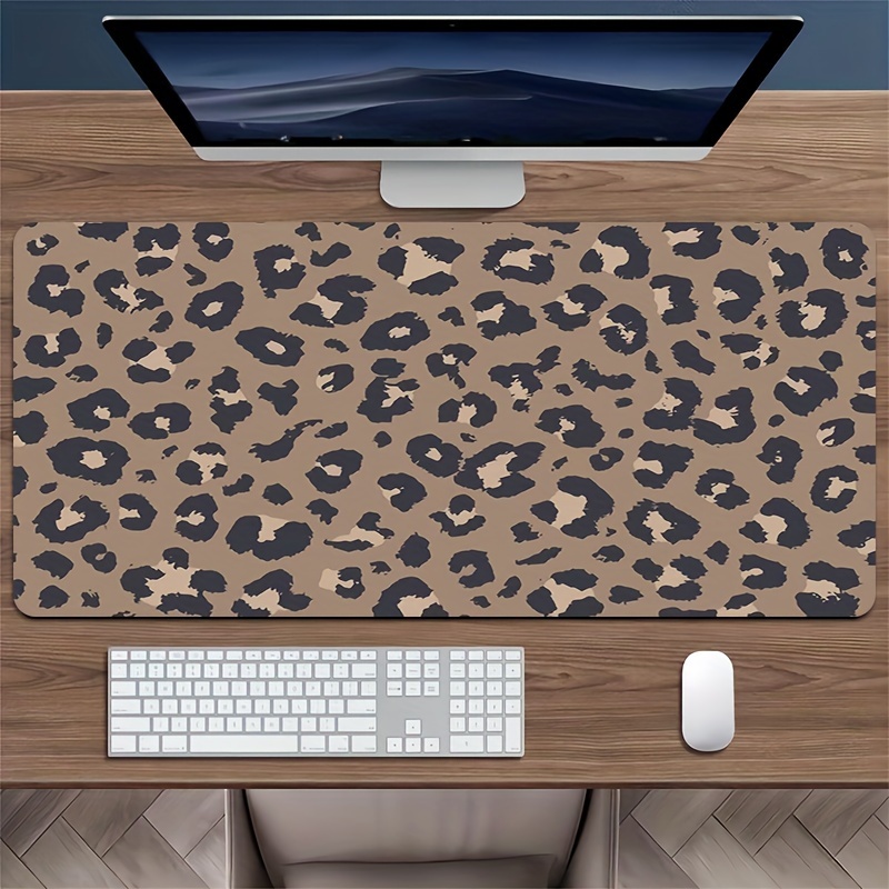 

Extra-large Leopard Print Gaming Mouse Pad - , Non-slip, Washable Rubber Desk Mat With Locking For Gamers And Office Use