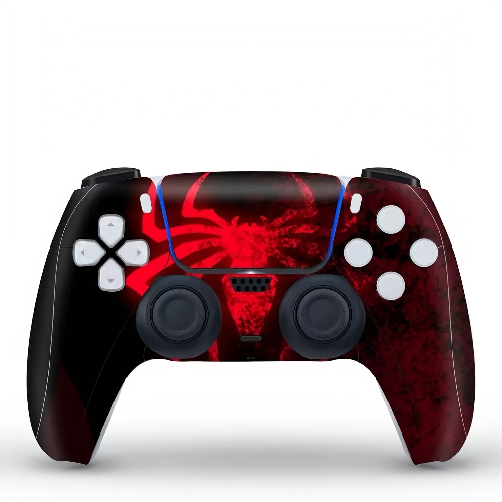 TEMU For Ps5 Controller, Gradient Red And Black Dissolving Pattern Protective Skin, Dustproof, Wear-resistant And