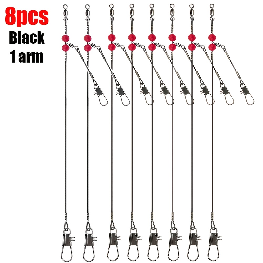 Image of 8pcs Stainless Steel Fishing In – Heavy-duty Saltwater & Freshwater Wire With Swivel Snap, -free, 1-arm/2- For Casting, Trolling, Fly Fishing