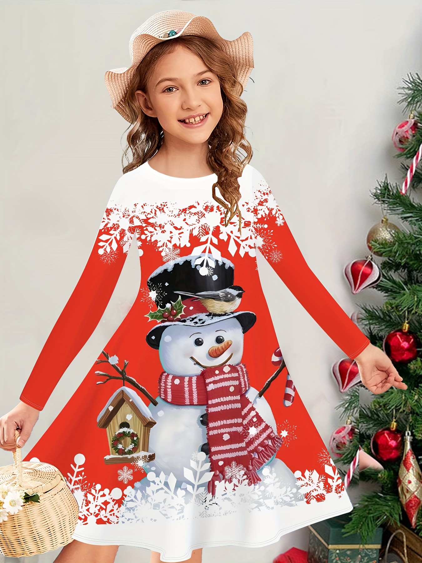white christmas dresses Marley Cotton Dino Christmas Dress main image 1