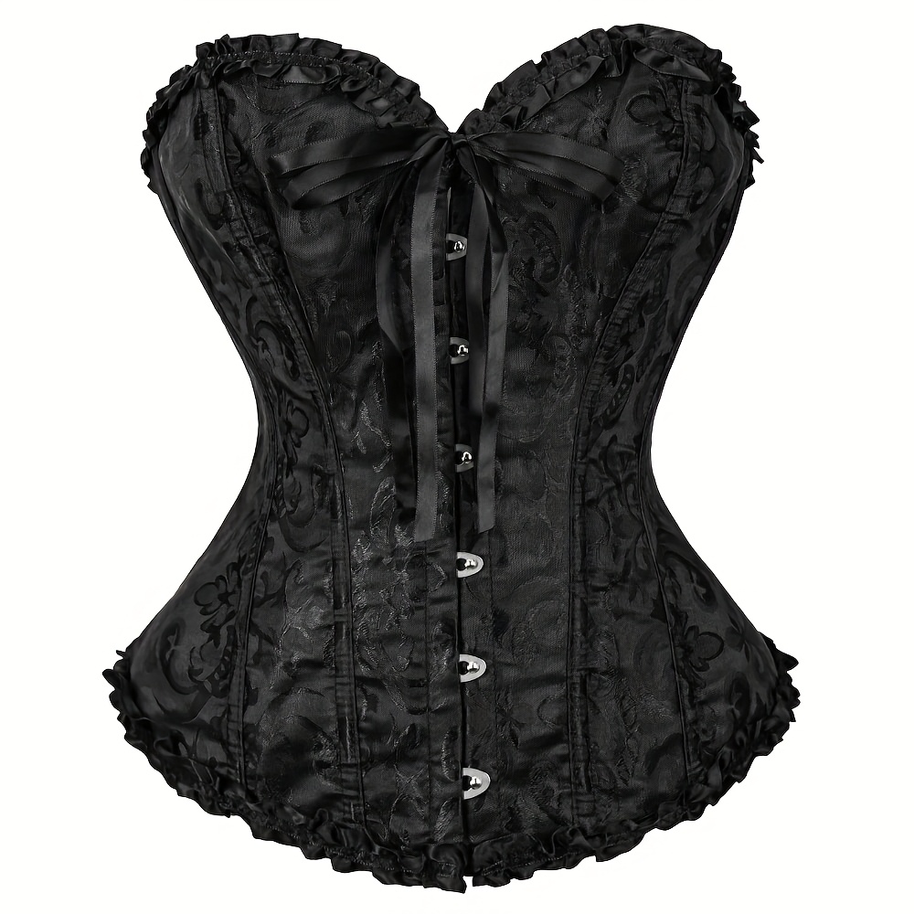 Black Women's Court Shaping Corset, Halloween Costume, Halloween Dress, Women's Tight Bustier