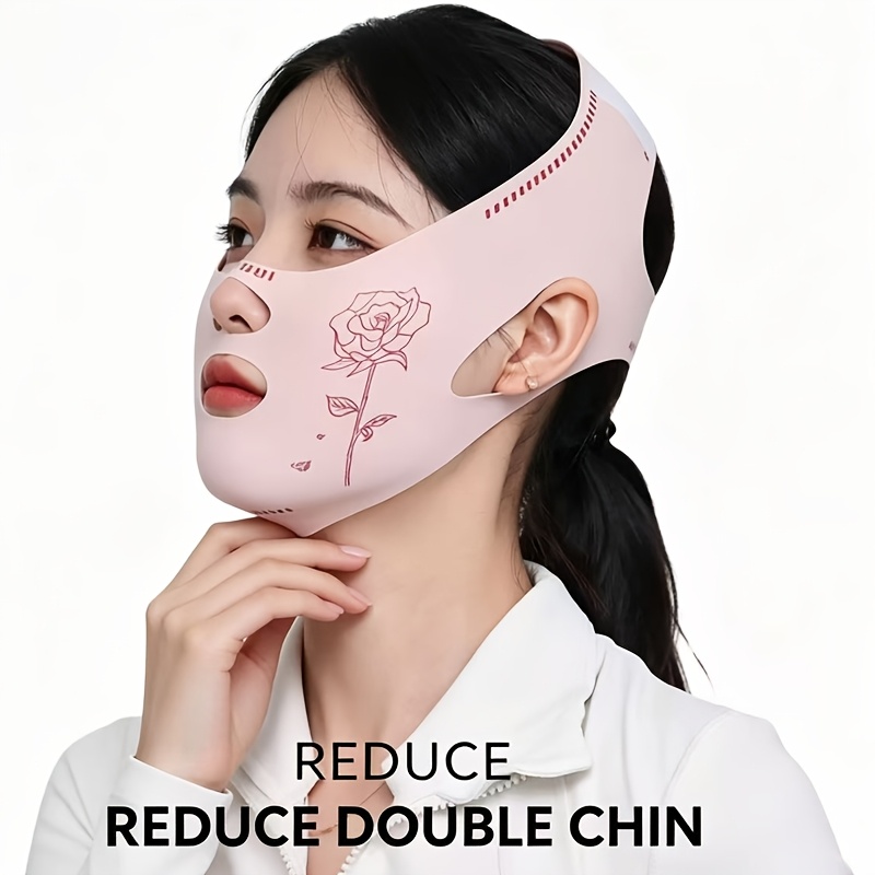 TEMU Adjustable V Face Bandage Lift Up Belt Reduce Double Chin Face Sculpting Sleeping Mask Facial Skin Care Tool Face Lifting Tapes