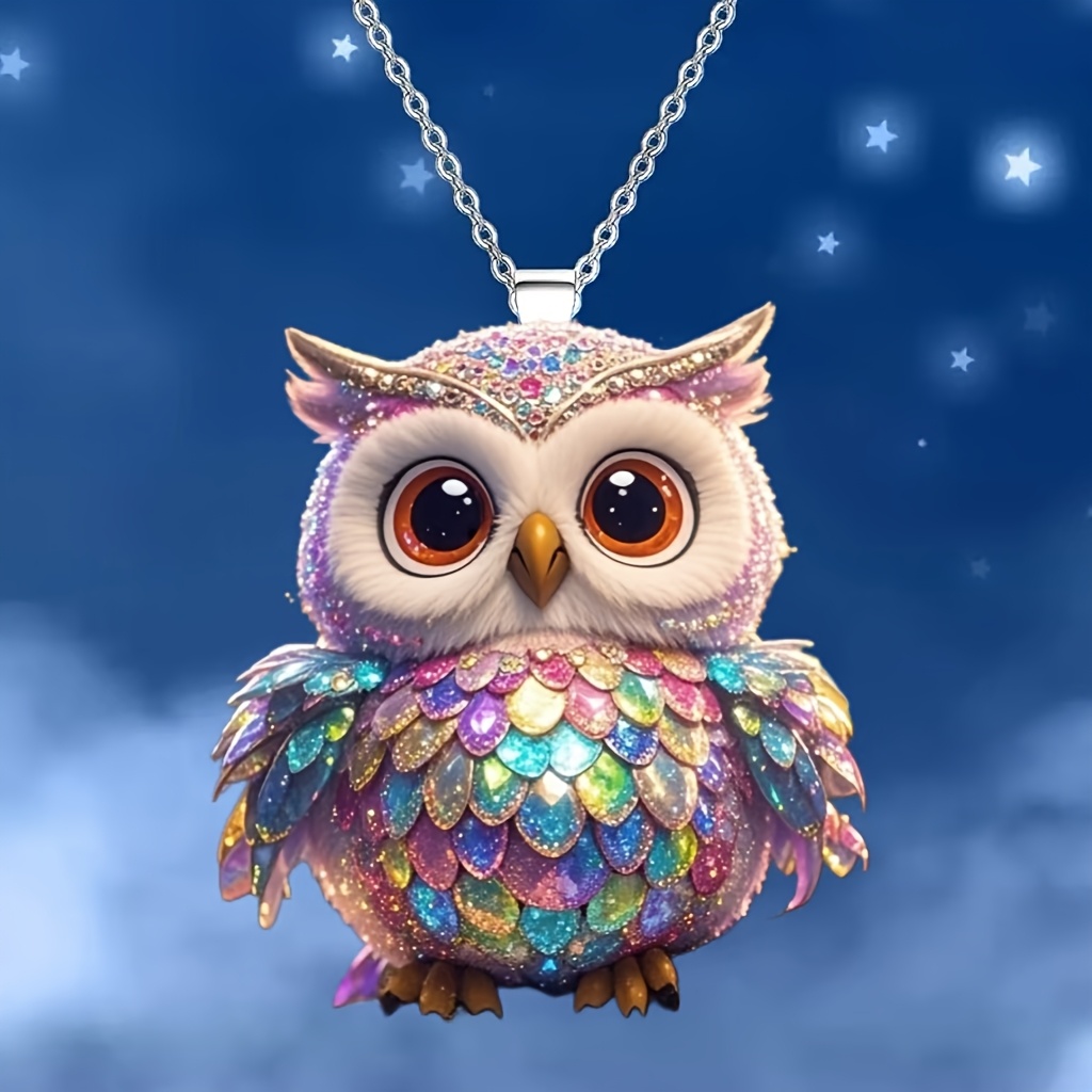 

1pc Owl Pendant Necklace, Acrylic Fashion Sweater Chain Accessory, Ideal Birthday Party Gift For Women