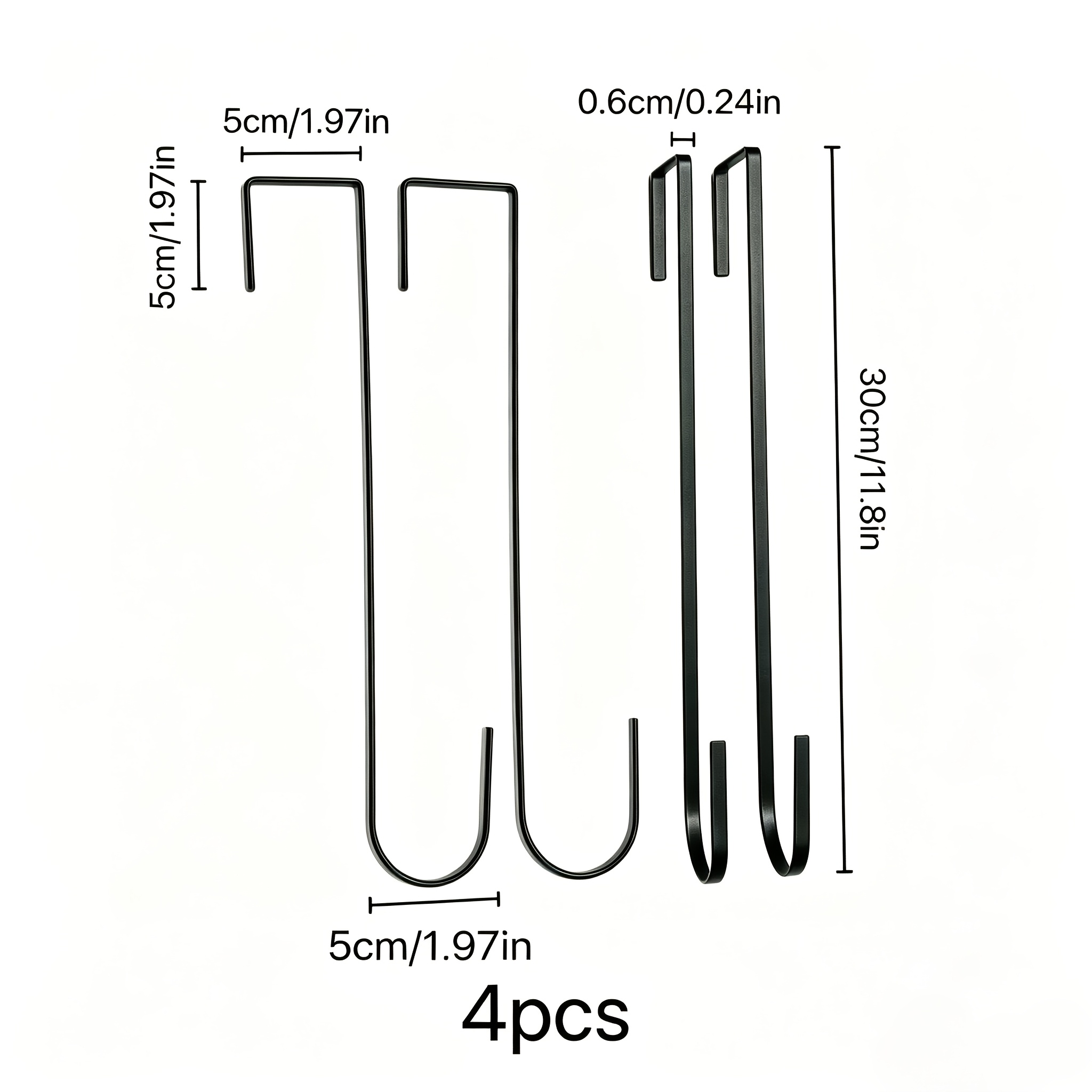 TEMU 4-pack Over The Door Hooks, Metal Door Hanger Hooks For Christmas Wreath, Multi Purpose Over Door Organizer Hooks For Front Door, Towels, Bags,