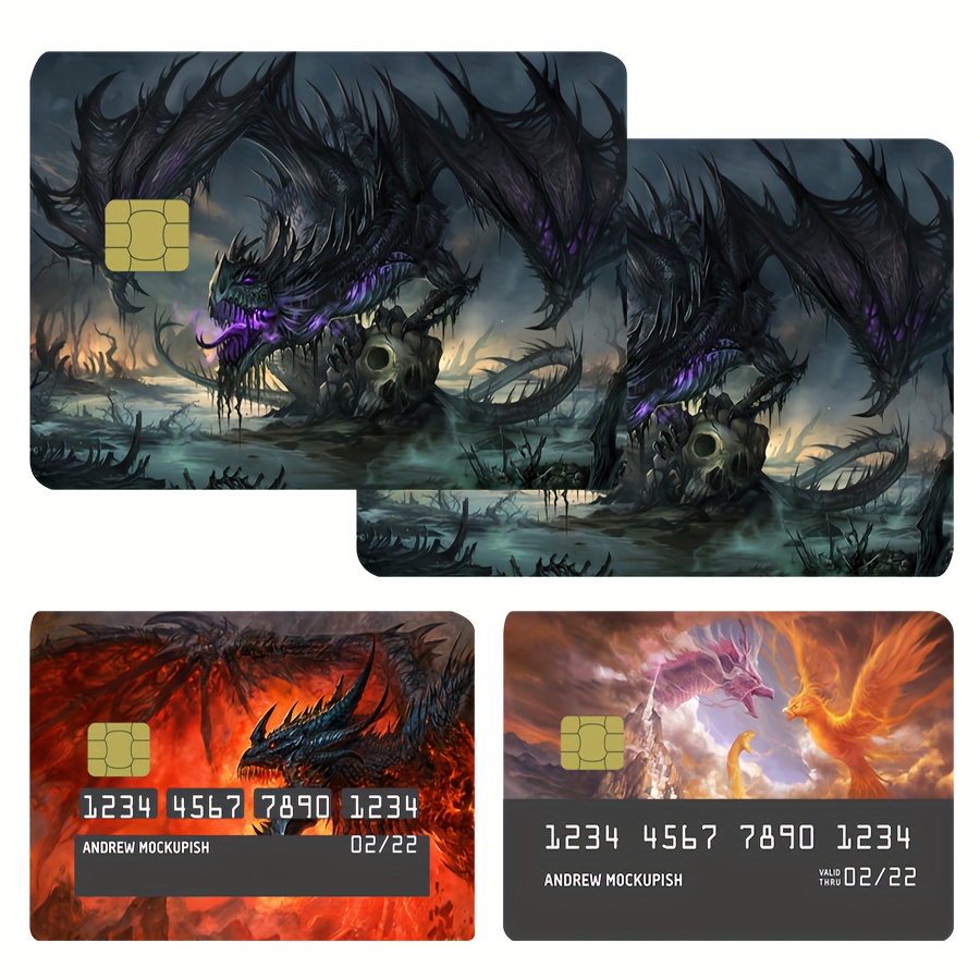 

Small Chip Credit Card Skin, Debit Card Skin Sticker Dragon, Key, Debit, Credit, 4pcs Card Cover No , Slim, Waterproof, Anti-wrinkling Removable Bank Card Skin