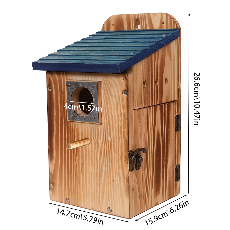 Image of 1pc, 's Nest Made Of Solid Wood Has A . A Pet Bird House That Hung Indoors And Outdoors. A Safe Aviary That Can Shelter From And Is Suitable For Small-sized Birds To Breed And Build Nests