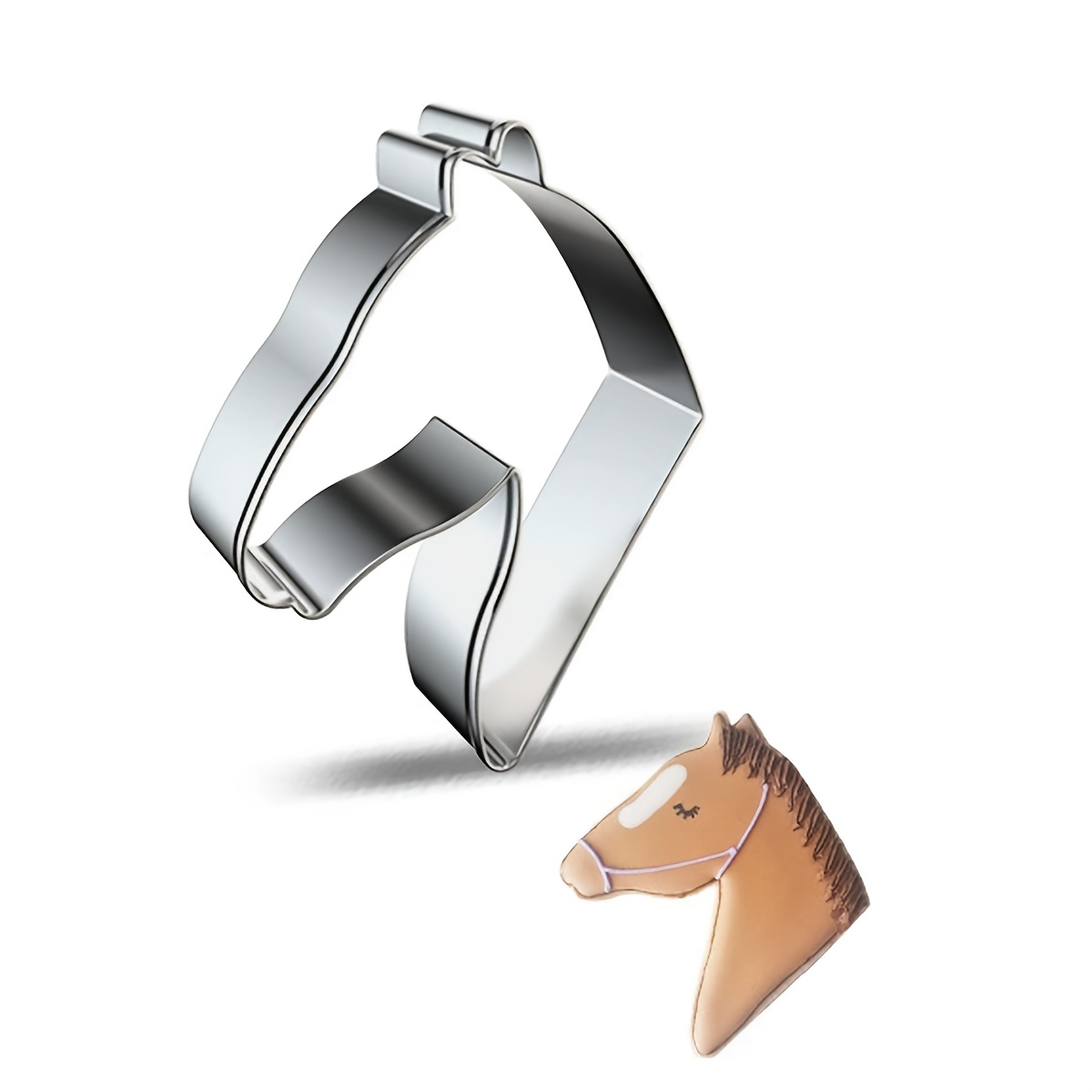 1pc Cartoon Animal Stainless Steel Cookie Cutter Horse Head Diy Cake Mold