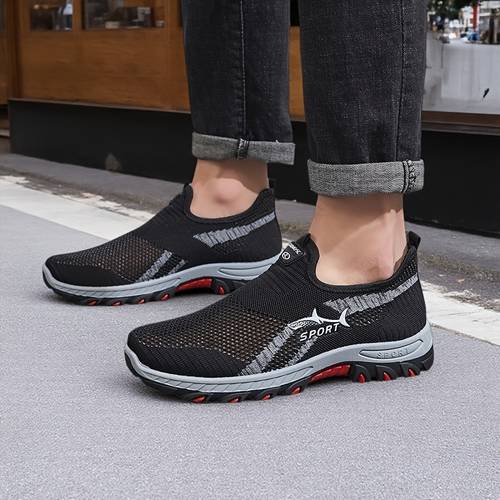item picture spring summer mens mesh breathable athletic shoes lightweight casual sneakers outdoor hiking lazy shoes suitable for casual and light sports ideal for hiking outdoors and daily wear comfortable footwear trendy mens running shoes
