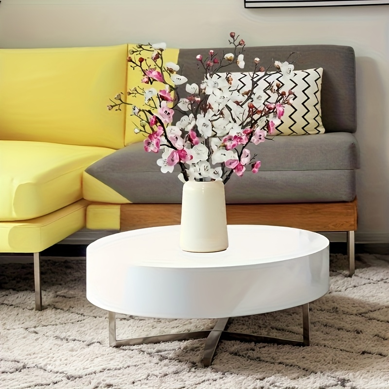 Image of 4pcs Set Of Long Branch Artificial Plum Blossoms, Suitable For Home Decoration, Living Room, Office, Windowsill, Garden, Hotel Floral Arrangement, Wedding Centerpiece, Engagement Party Handicraft