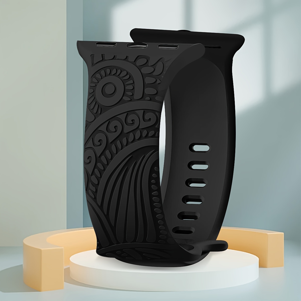 Image of Folk- Engraving Band Compatible With Iwatch Band 38mm 40mm 41mm 42mm 44mm 45mm 46mm Women Iwatch Band Band For Iwatch Series Se 10 6 5 4 3 2 1 Ultra