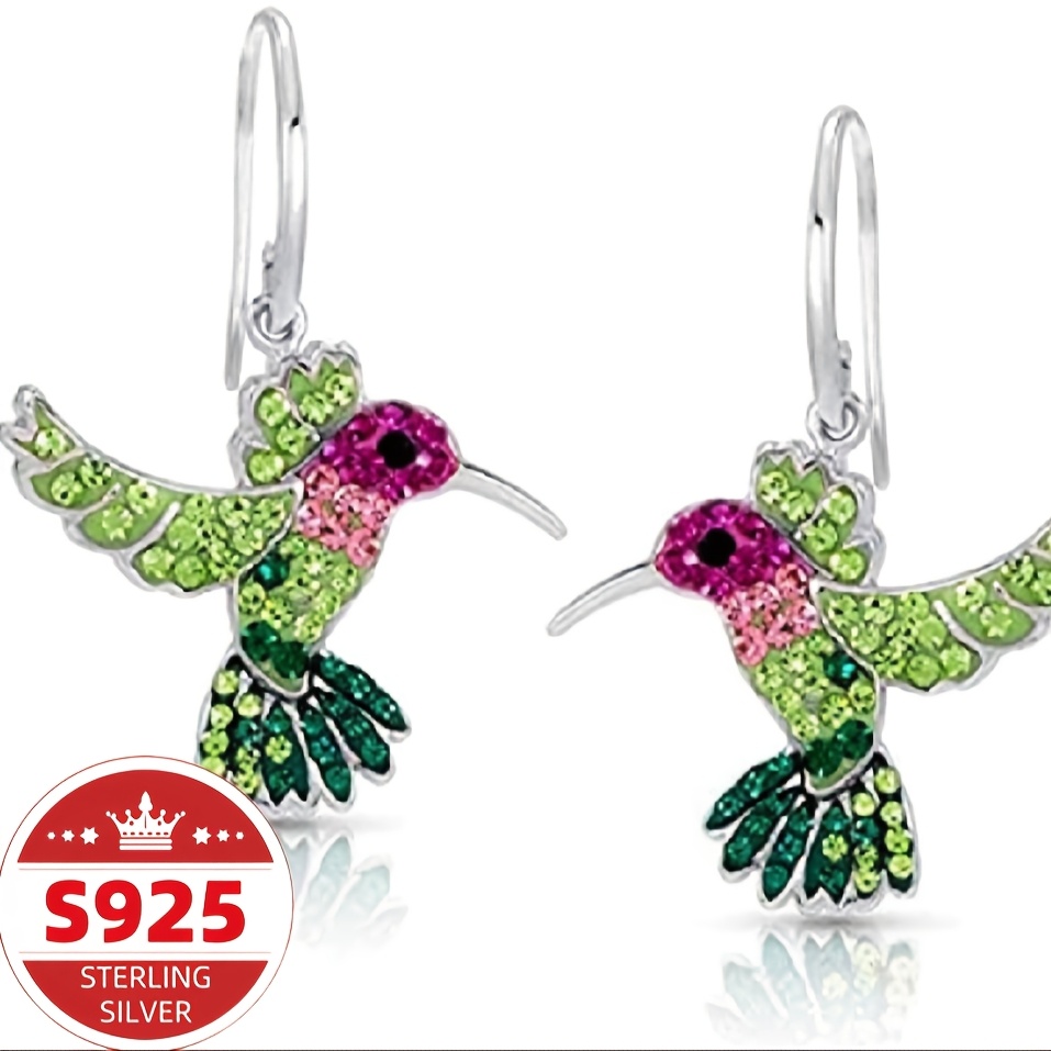 

925 Silver Creative Hummingbird Earrings Simple Jewelry Women's Jewelry Gift Stuffed Christmas Gift