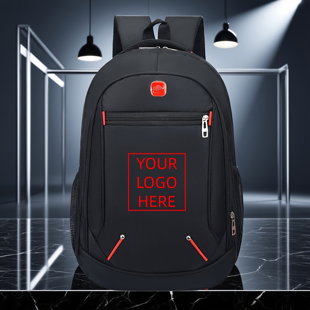 TEMU 's Large-capacity Backpack, Black, For Sports, Leisure, School, Travel, And Outdoor Use. Customizable With Images And Photos As Holiday Gifts.