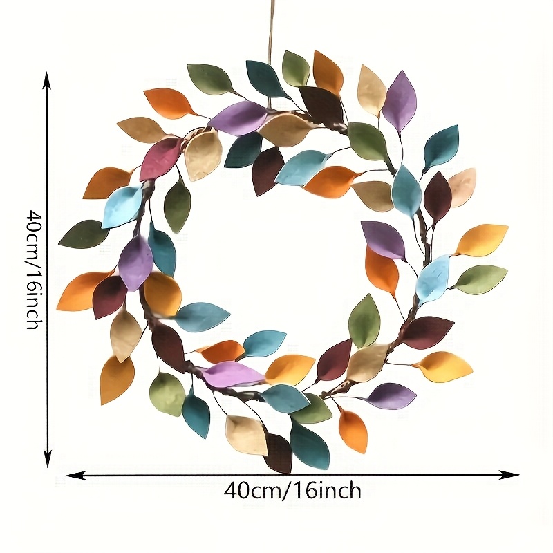 Image of 16 Inch Colorful Felt Ring Birthday Housewarming Holiday Party Wreath Gorgeous Colorful Ring Party Gift