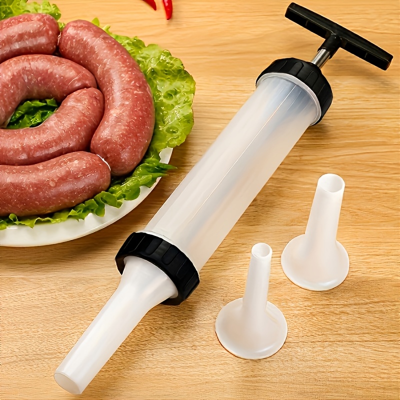 TEMU Durable Plastic Sausage Stuffer - Handheld Sausage Maker For Homemade Sausages, Tool For Christmas Party Food Preparation, Sausage Making Tool |