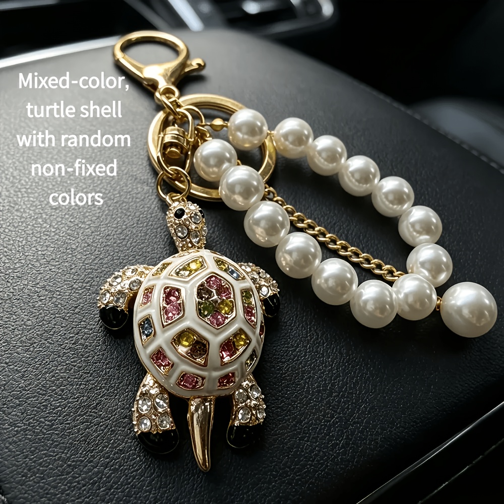TEMU 1 Vintage Chain-style Bag Charm, Light Luxury Sea Turtle Pendant, Car Key Accessory, Cute Turtle Keychain - Car Key Hook, Women' Accessory, Car