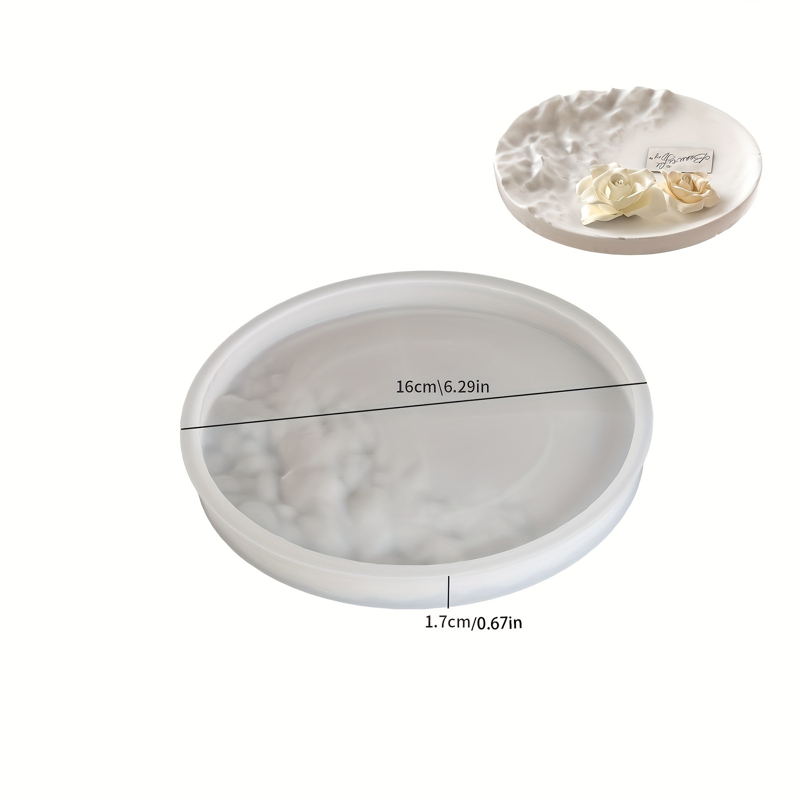 Irregular Ocean Waves Large Round Tray Candle Mold Silicone Mould Water Pattern Plate Ornament Plaster Mould