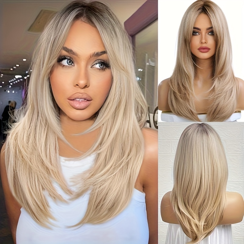22 inch long ombre blonde layered wigs women featuring an  display picture 2