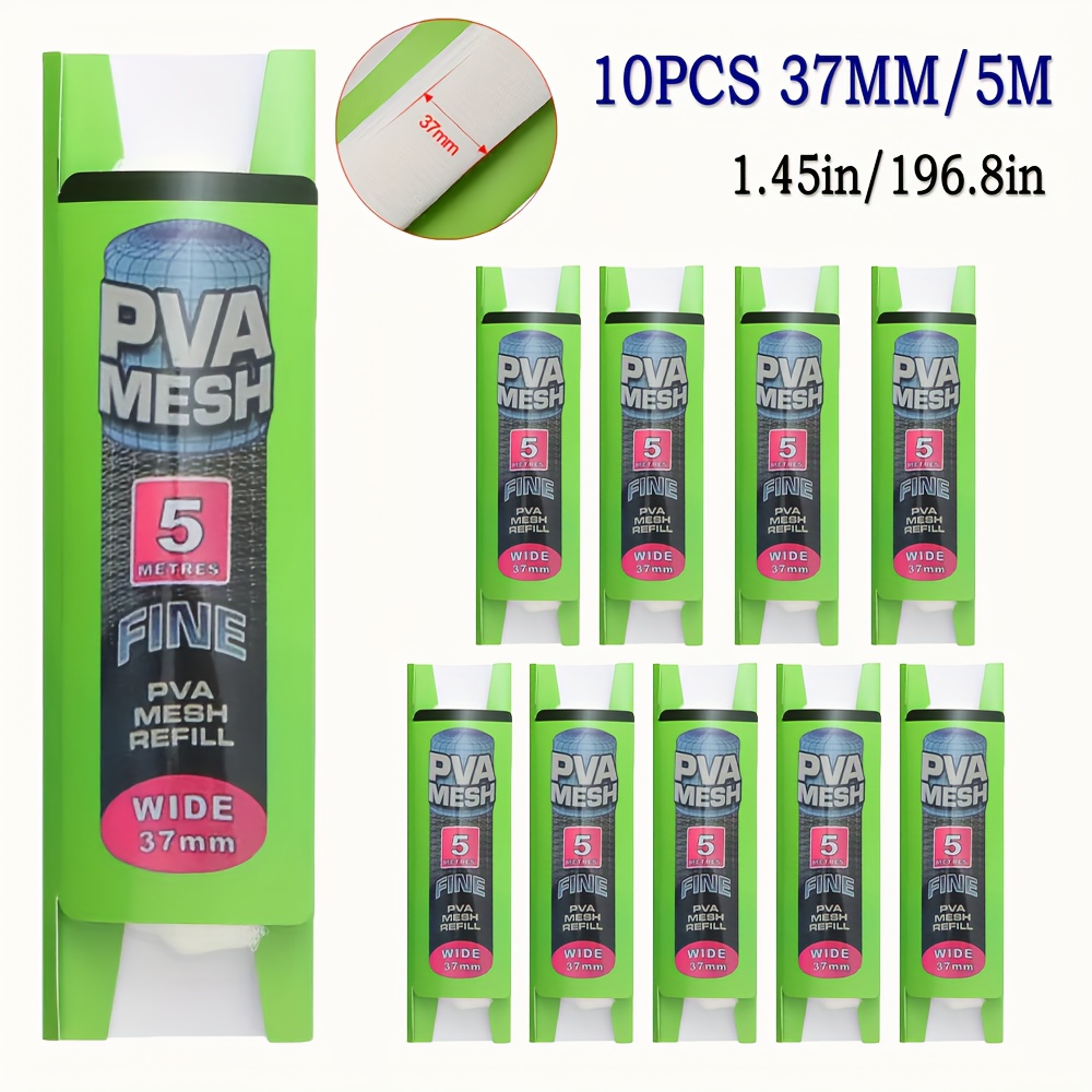 10pcs 5m Pva Pva Fishing Bag Soluble Net Carp Fishing Bait Trap Net Fishing Tools 25mm/37mm